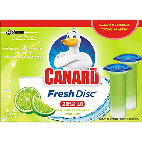 Canard WC Fresh Disc Recharges - Nettoyant Pour Toilette Fraîcheur Citron Vert - 12 Disques Lot de 2