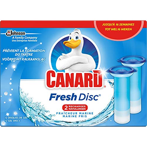 Canard WC Fresh Disc Recharges - Nettoyant Pour Toilette Fraîcheur Marine - 12 Disques Lot de 2