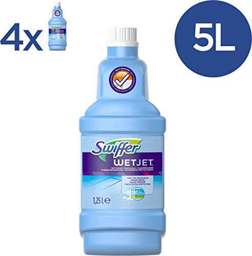 Swiffer WetJet Solution Nettoyante Pour Balai Spray 1,25 L - Lot de 4 (5 L)