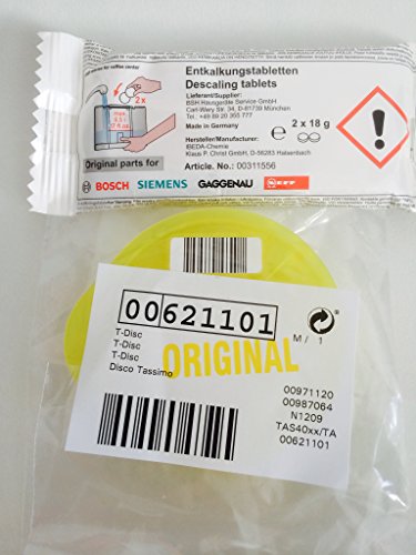 Kit Détartrage Disque Nettoyage + 2 Comprimés Anti-Calcaire pour Tassimo Bosch