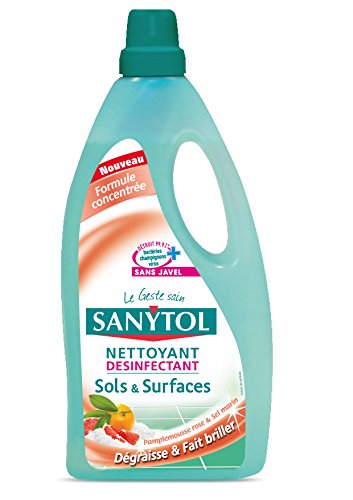 Sanytol Nettoyant Désinfectant Sols et Surfaces Pamplemousse et Sel Marin - 1 litre