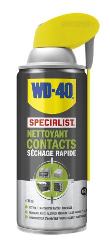 WD-40 Specialist • Nettoyant Contact • Spray Double Position • Elimine huile, dépôts gras, poussière, saleté, résidus de flux et condensation • Séchage Rapide • Non conducteur • 400 ML